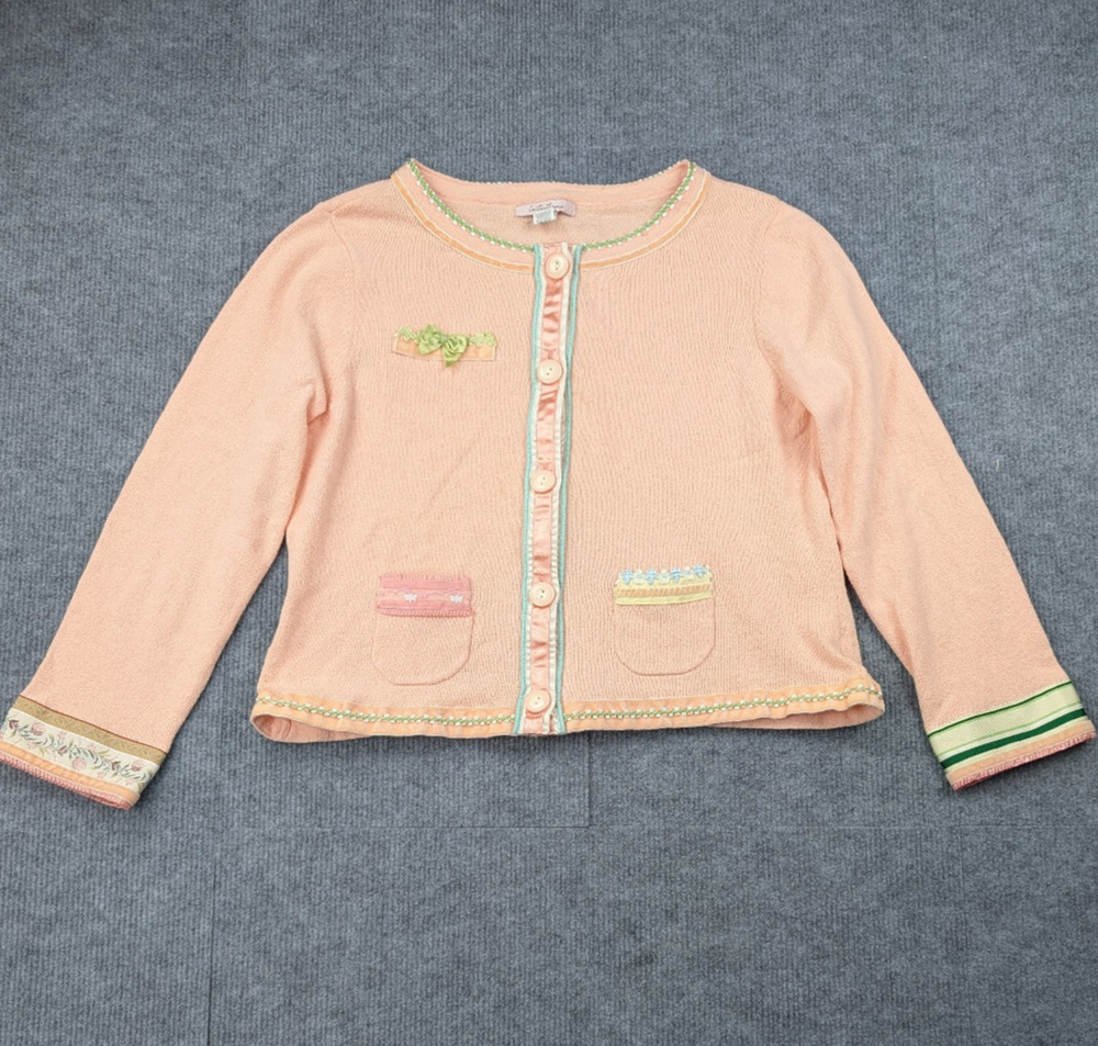 Vintage Intuitions Cardigan Women Large Coquette Cottagecore Retro Whimsical 90s